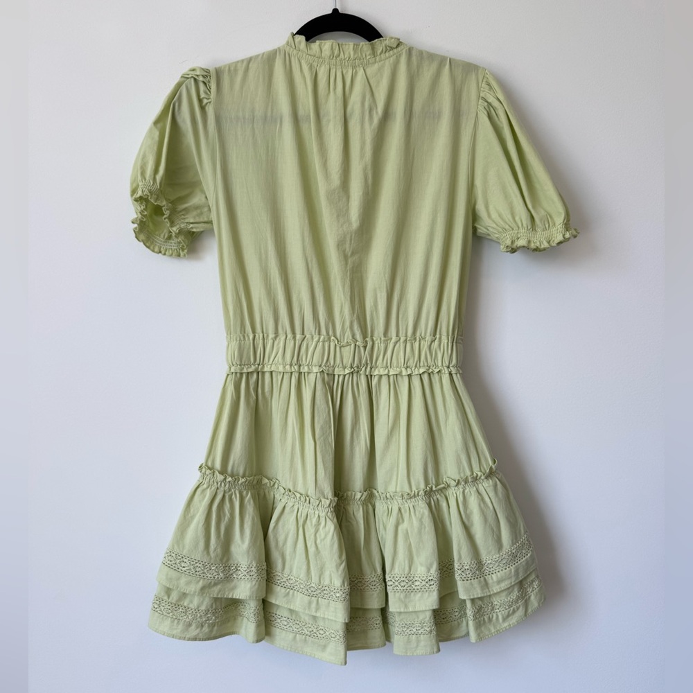 Mable Mini Dress in Light Green - Ruffle Style - Size S - Picture 8 of 11